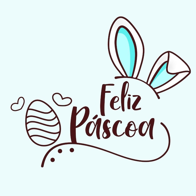 Happy easter with eggs rabbit Brazil Premium Vector