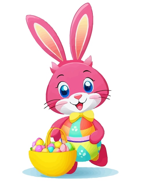 Happy easter with our bunny and egg vector illustration perfect for cards decor and more