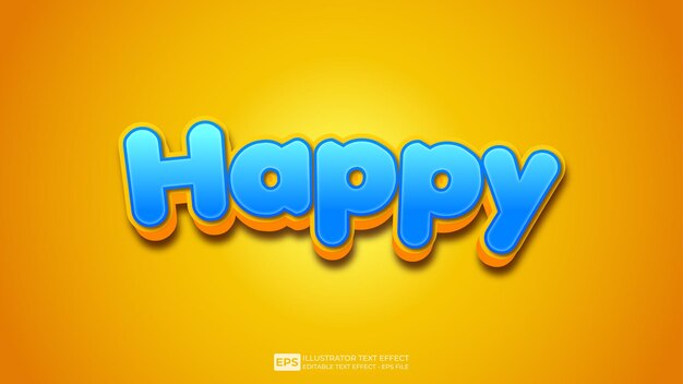 Vector happy editable text effect font