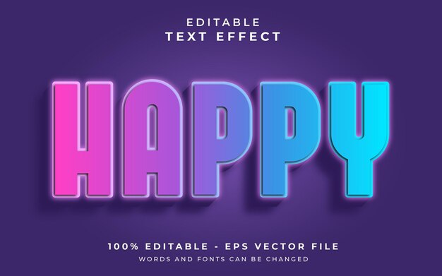 Happy editable text effect