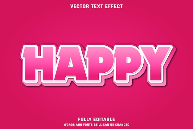 Happy editable text style effect