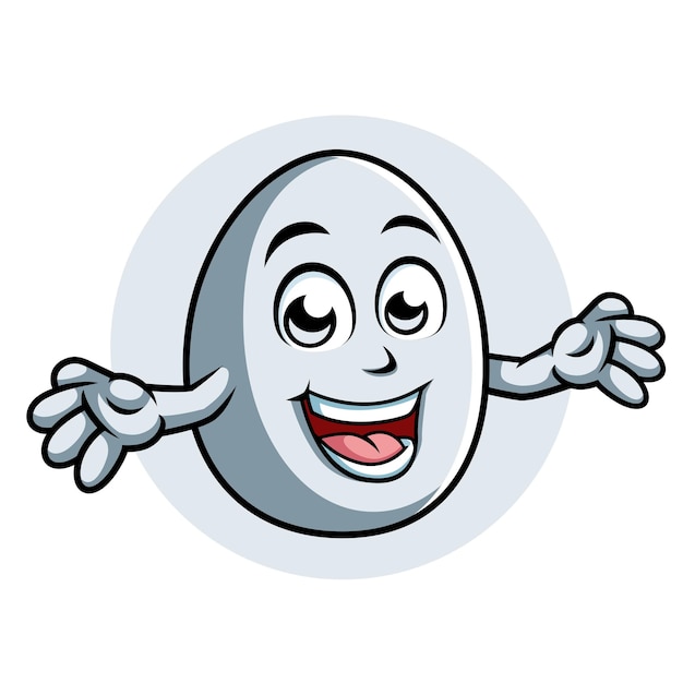 Vector happy egg cartoon character surprising pose mascot vector illustration