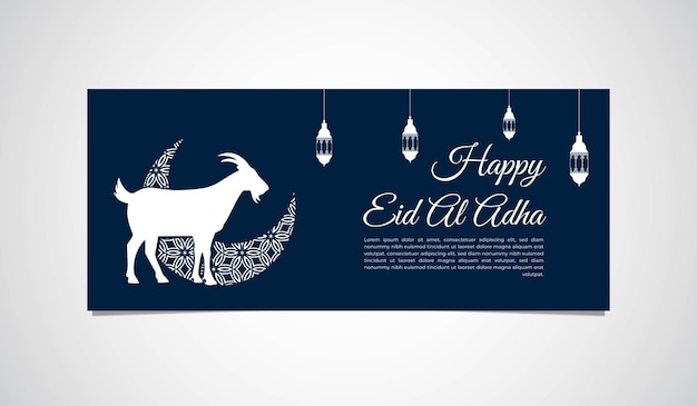 Vettore modello di banner felice eid al adha