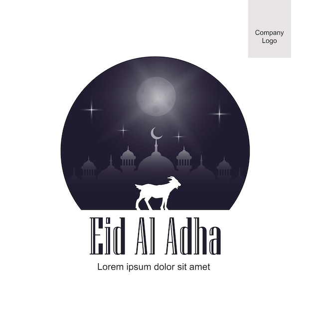 Happy Eid Al Adha design in circle with white background