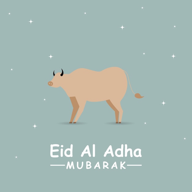 happy eid al Adha illustration with cows