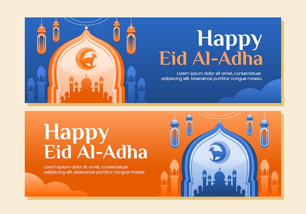 Happy eid al adha islamic banner template