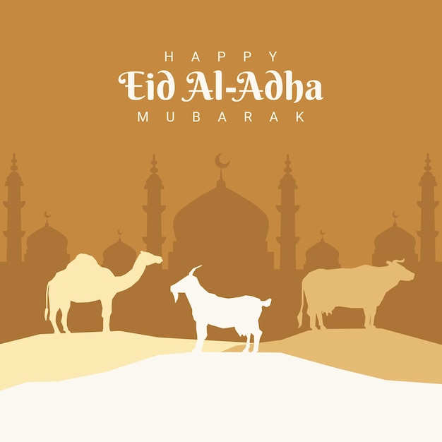 Vector happy eid al adha poster template islamic holiday