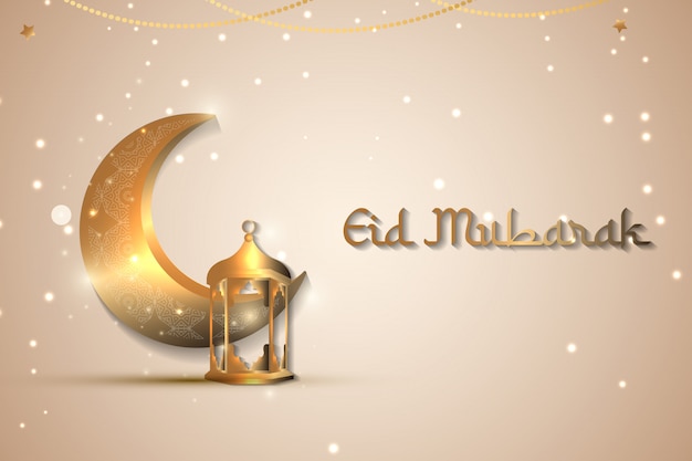 Felice eid mubarak sfondo con il simbolo islamico