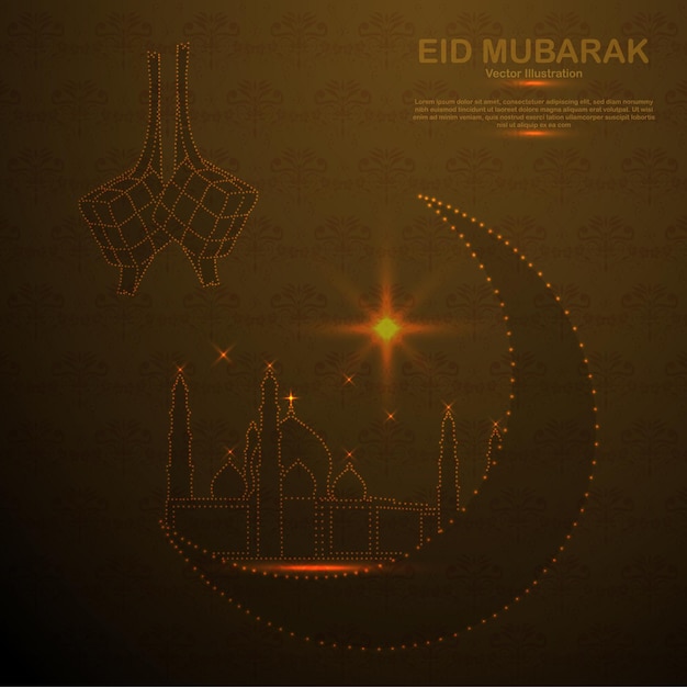 벡터 happy eid mubarak은 점으로 구성되어 있습니다.