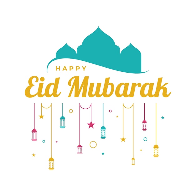 Vector happy eid mubarak design for greeting