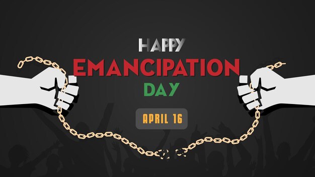 Happy Emancipation Day poster web banner design on black background Vector illustration