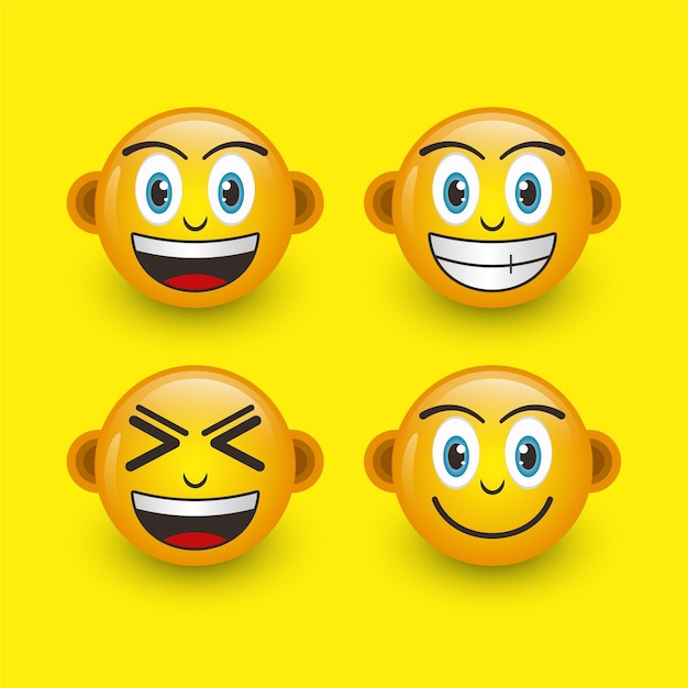 Emoji felice isolato su sfondo giallo