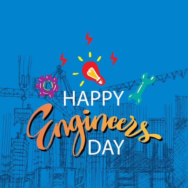 Happy engineer day vector design illustration