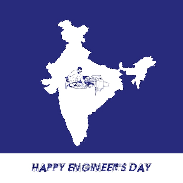 Vector happy engineer's day it is celebrated as a tribute to the greatest indian engineers