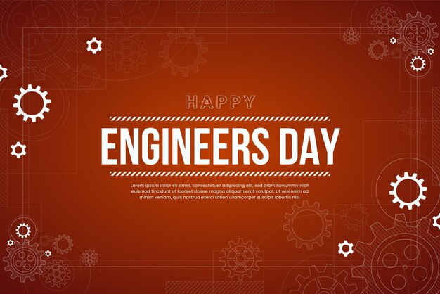 Premium Vector | Happy engineers day background with gear wheels