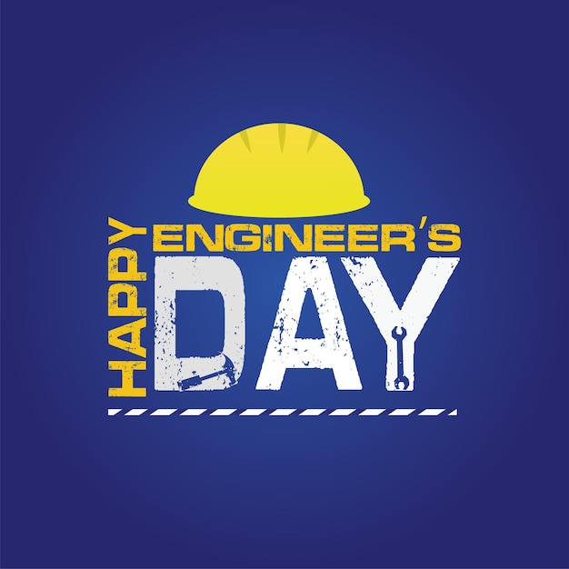 Vector happy engineers day engineers day vector illustration greeting poster card