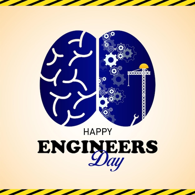 Happy Engineers Day Engineers Day vector illustration greeting poster card