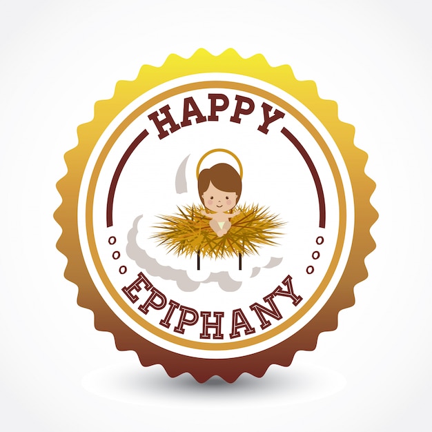 Happy epiphany design over white background 