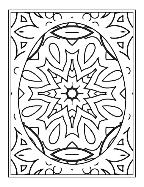 Happy ester day egg mandala flower adult coloring book