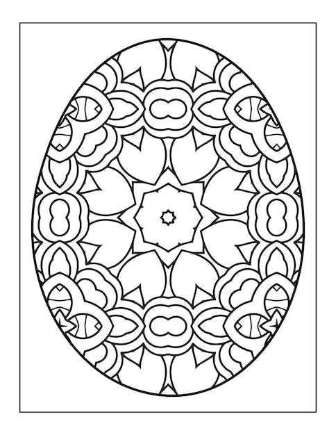 Happy Ester day ei Mandala bloem volwassen kleurboek