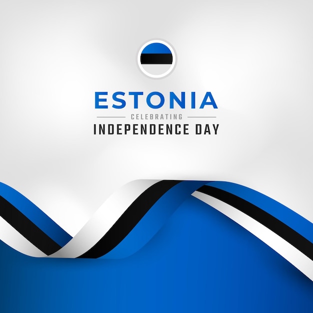 happy estonia independence day february 24th celebration vector design illustration templates