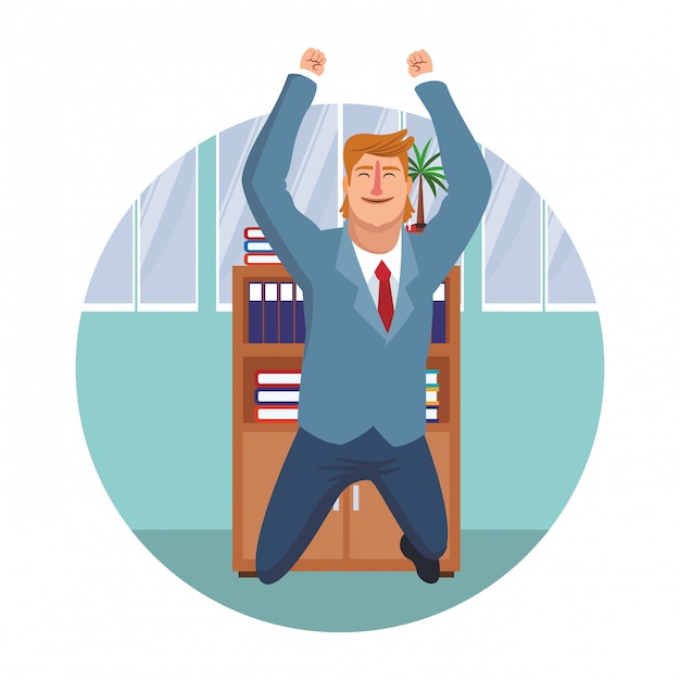 Vector happy executive businessman cartoon