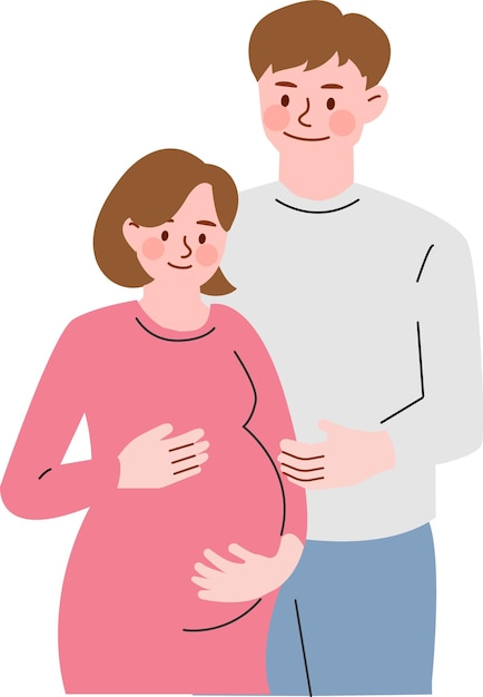 happy expecting couple in a warm embrace