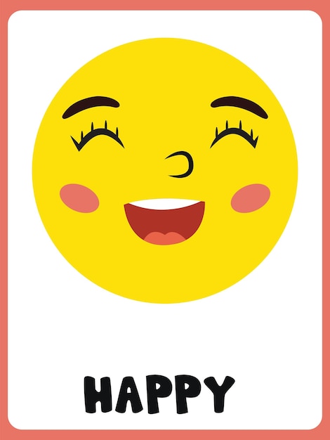 Happy face clipart flashcard