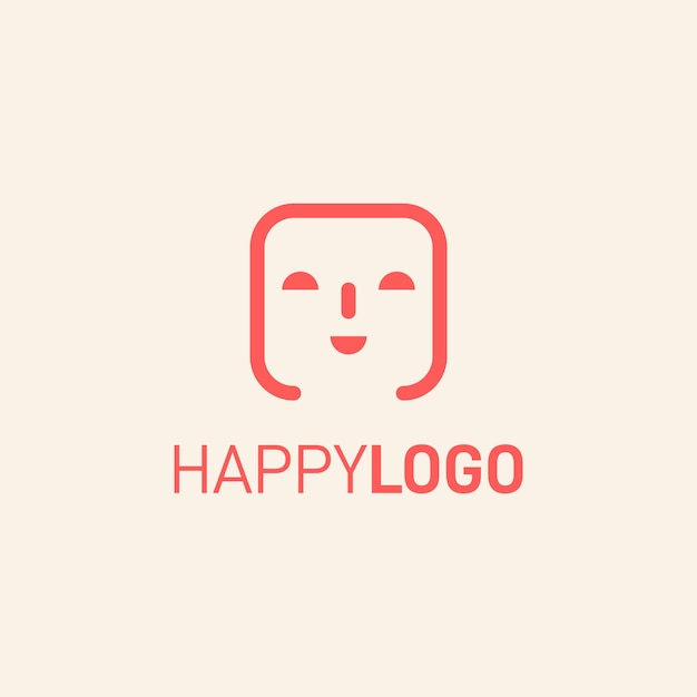 Vettore ispirazione per il design del logo faccia felice