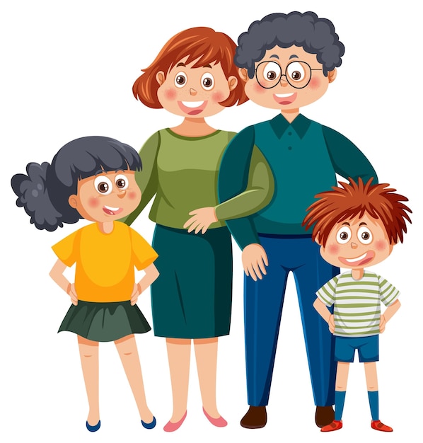 Happy family cartoon isolated