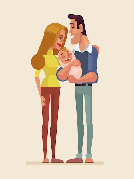 Happy family characters illustration