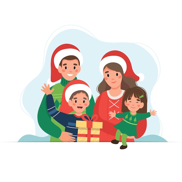 Famiglia felice a natale