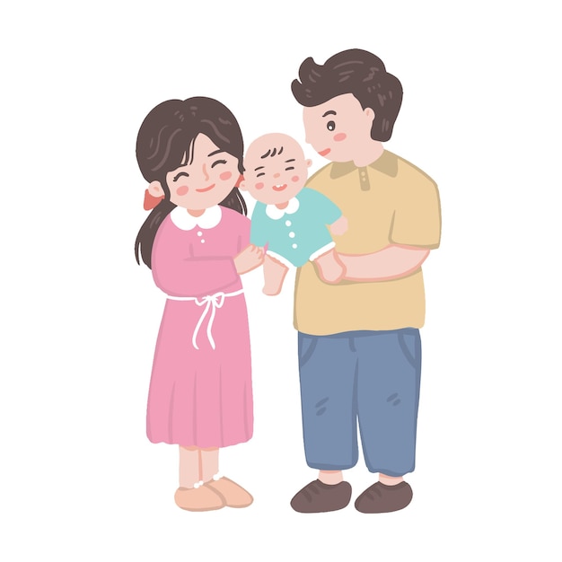 Premium Vector | Happy Family Dad Mom And Kid