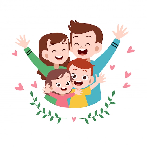 Illustrazione felice di vettore di saluto della carta di giorno di famiglia