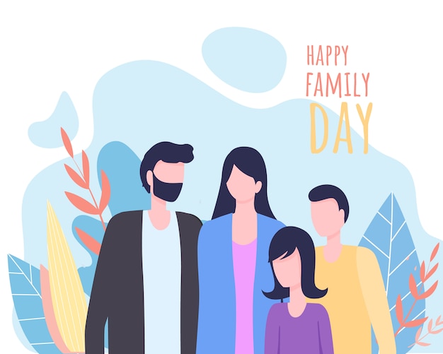 Happy Family Day Greeting Card Background. 