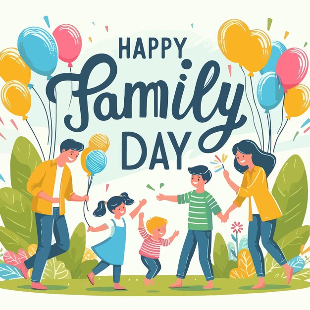 Vector happy family day illustration background concept