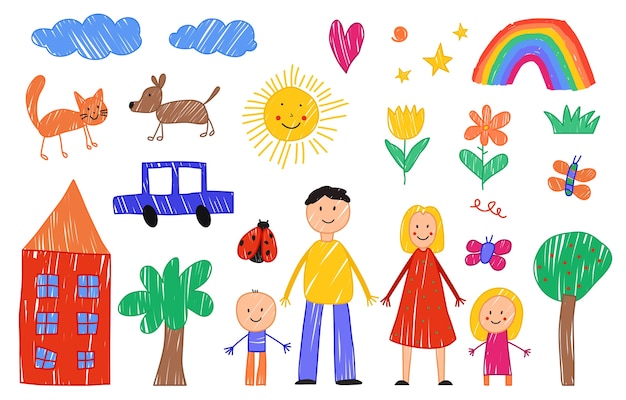 Happy family drawing