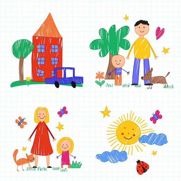 happy family drawings