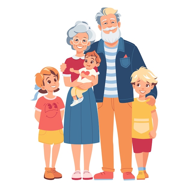 Happy family flat illustration