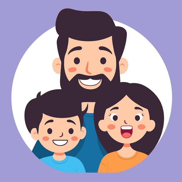 Happy Family Flat Vector Illustration