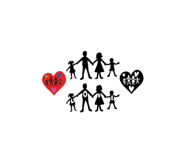 Happy Family Icon Silhouette art vector design