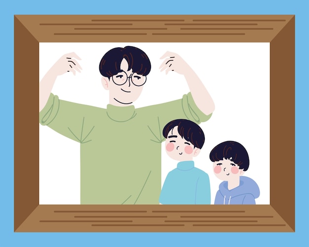ベクトル 幸せな家族の韓国語
