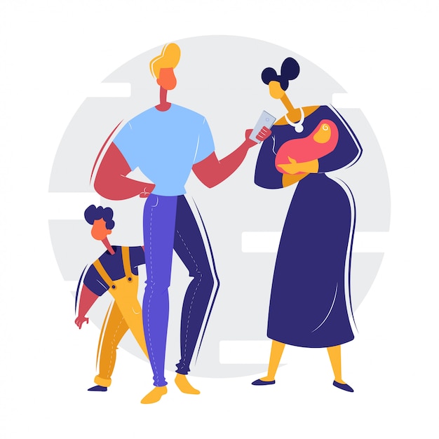 Happy Family / Life and health insurance illustration