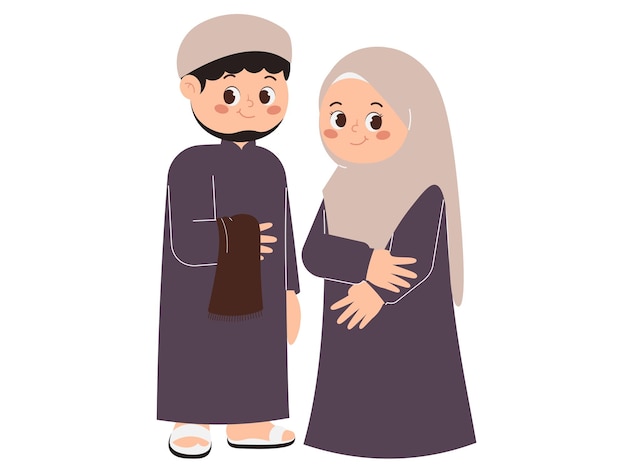 Happy Family Muslim Illustration