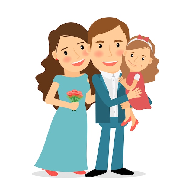 Vector happy family portrait