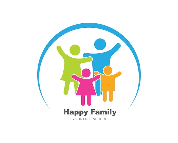 Vector happy family symbol icon logo design