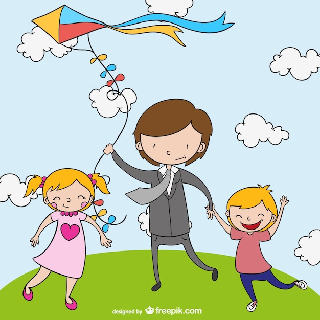 Happy family with kite