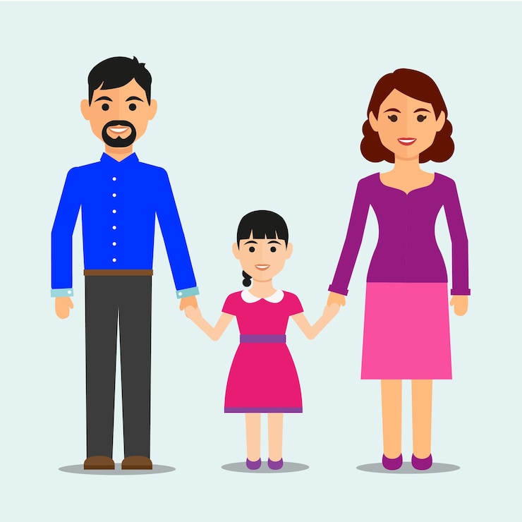 Vector happy family