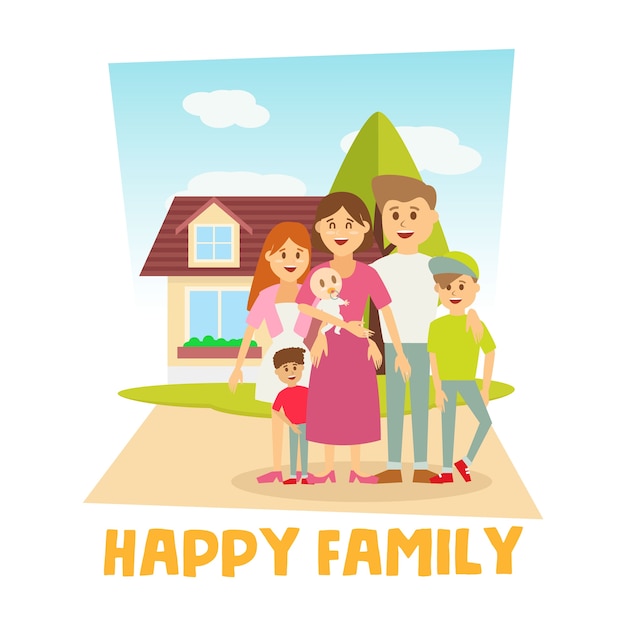 Vector happy family