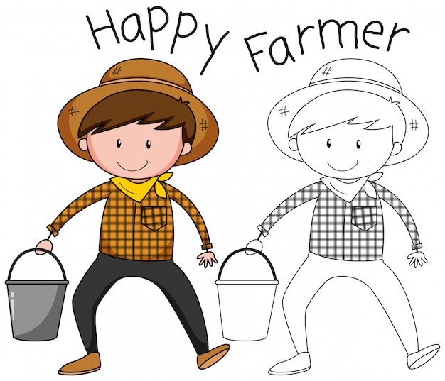 Vector a happy farmer character